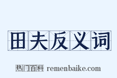 田夫反义词是什么意思的图片